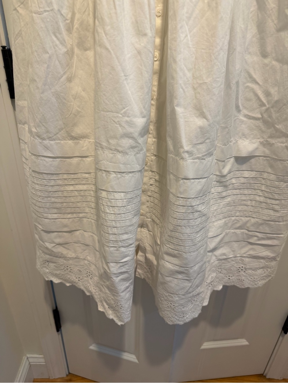 Frieda Dress White Eyelet Midi Sundress with Square Neckline - Picture 6 of 8